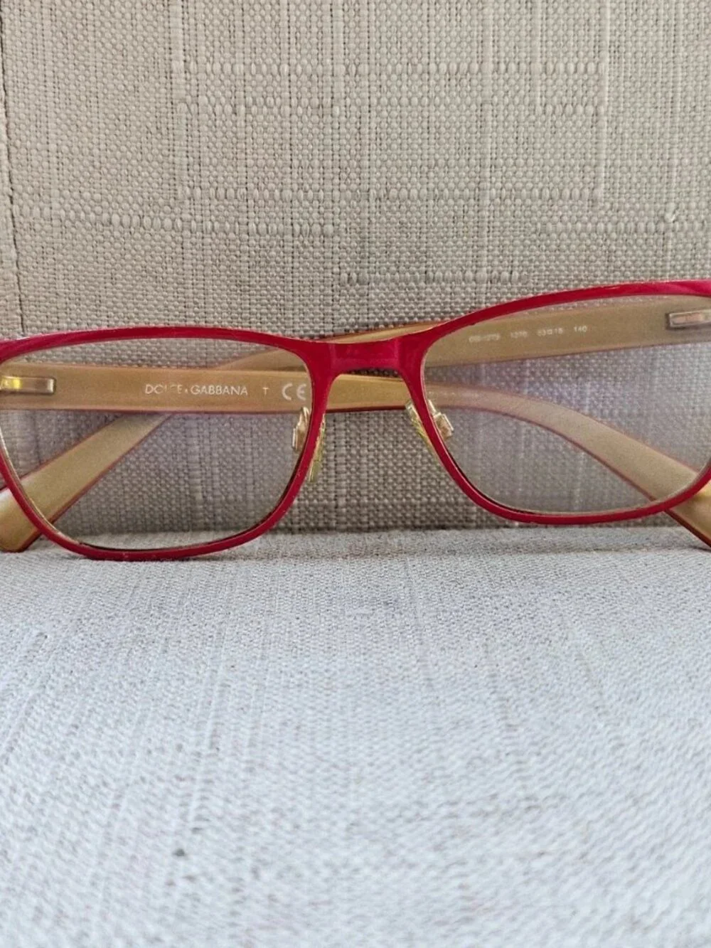 Dolce&Gabbana Women Eyeglasses Frame DG1273 53[]16 140 Red/Gold Tone Glasses